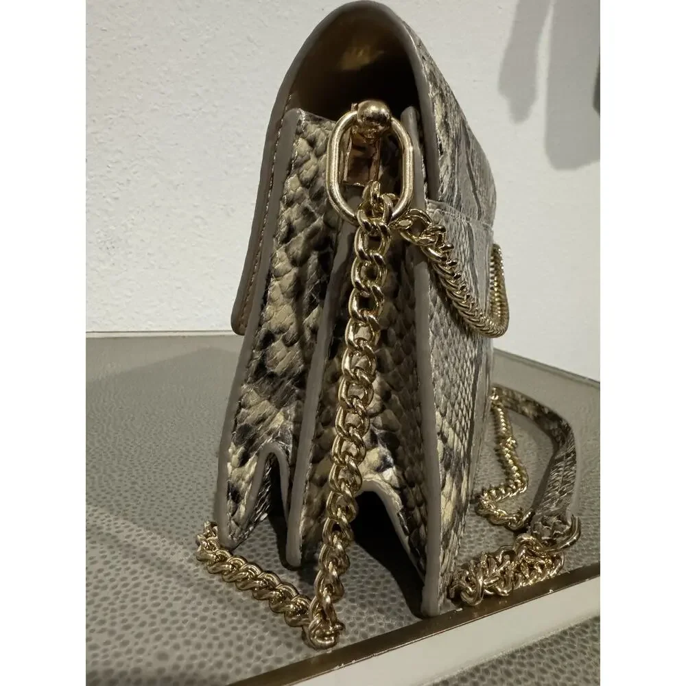 Tory Burch Python Snakeskin Print Leather flap crossbody or hand bag